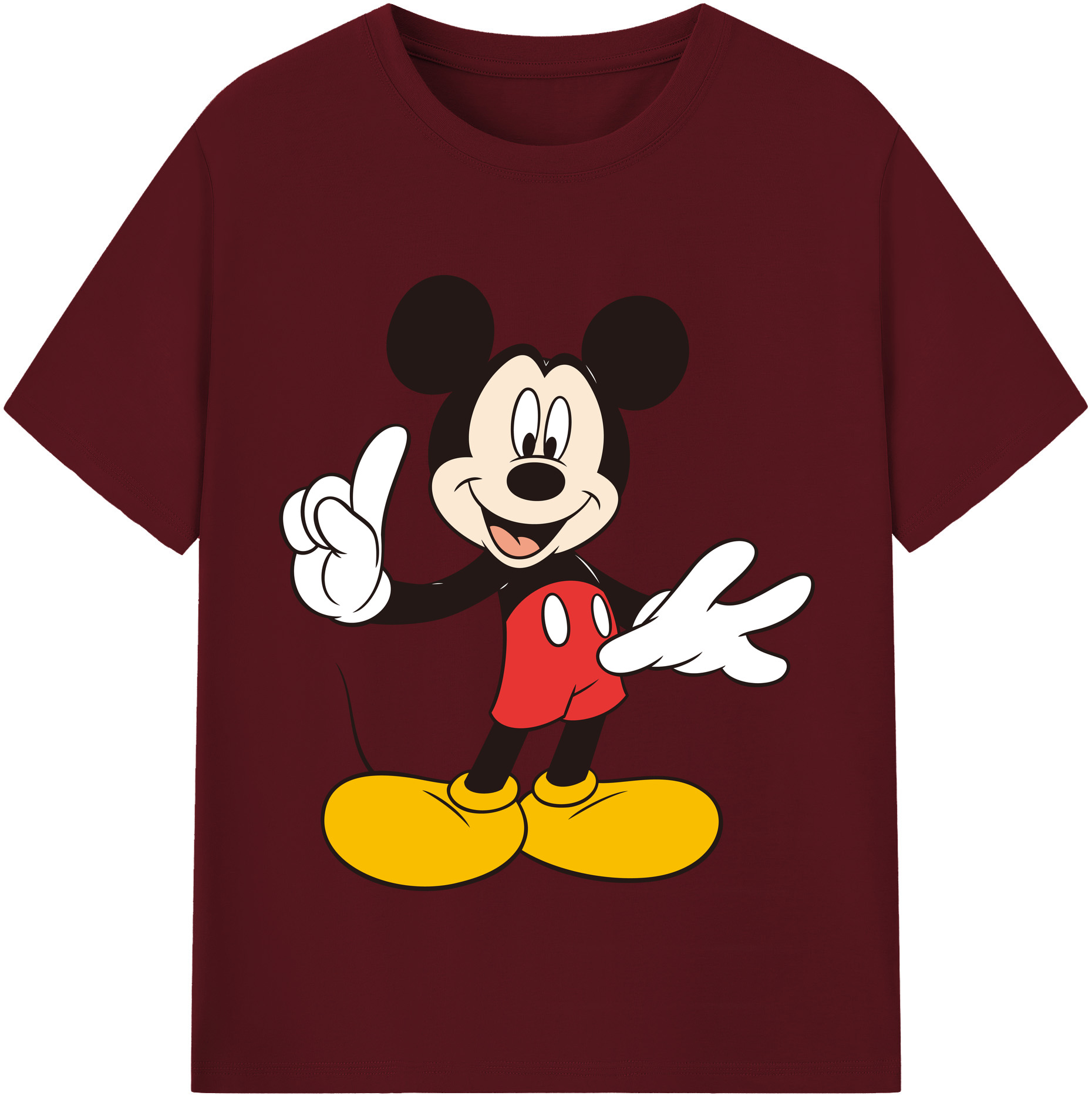 （画像用） ミッキーマウス Mickey Mouse 綿100％半袖Tシャツ（フロントプリント）